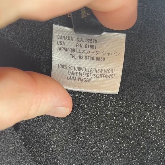 Escada Black Wool Flare Leg Pants Sz 38/US Medium - Picture 5 of 6